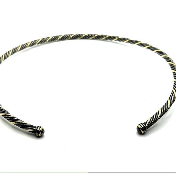 DAVID YURMAN Women's Vintage Blackened 18k Gold Twisted Cable Collar Necklace - Picture 4 of 7
